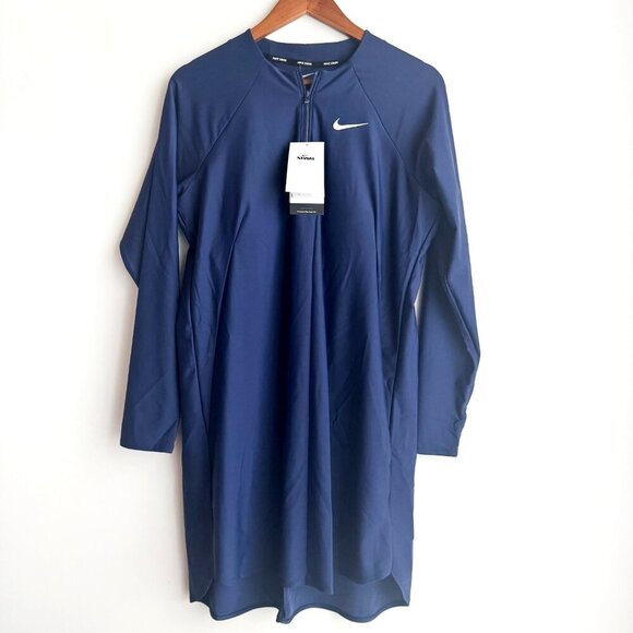 Nike Swim Navy Blue Long Sleeve Swim Tunic Dress L - Picture 2 of 7
